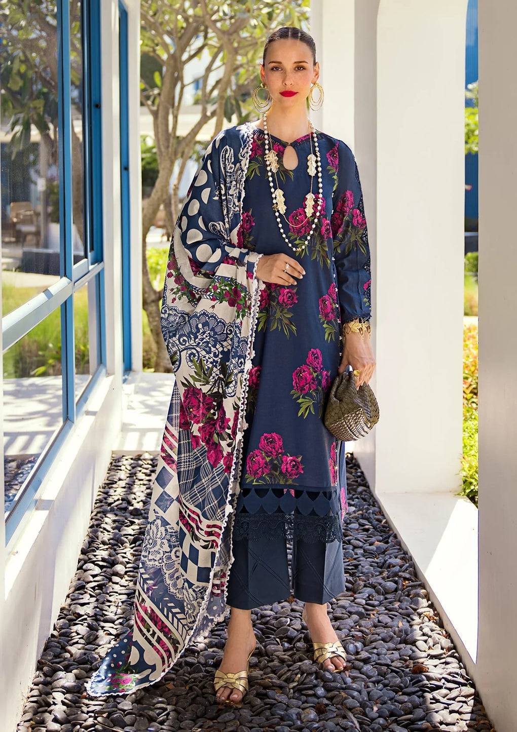 Elaf Premium | Prints Collection 2024 | EOP-03B PATTAYA POISE - Pakistani Designer Dress - by Elaf Premium | Type: Formal - 100% Original at Saira Sultan