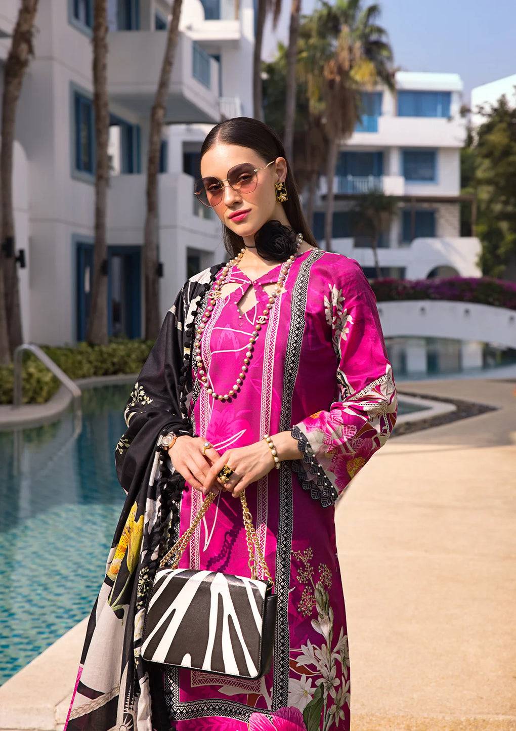 Elaf Premium | Prints Collection 2024 | EOP-08A PETUNIA - Pakistani Designer Dress - by Elaf Premium | Type: Formal - 100% Original at Saira Sultan