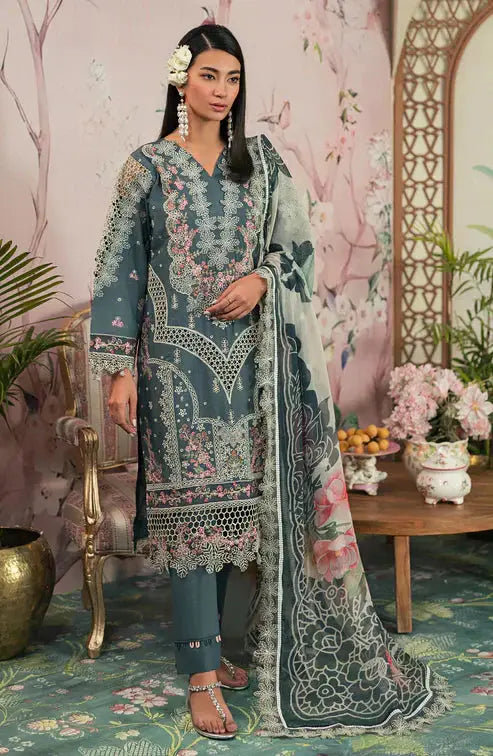 Emaan Adeel | Ayra Luxury Lawn 24 | AR-09 - Pakistani Designer Dress - by Emaan Adeel | Type: Luxury - 100% Original at Saira Sultan
