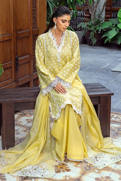 Gul Ahmed | Festive Capsule 25 | 52001 XL Pale Yellow Lawn