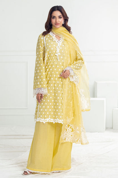 Gul Ahmed | Festive Capsule 25 | 52001 XS Pale Yellow Lawn