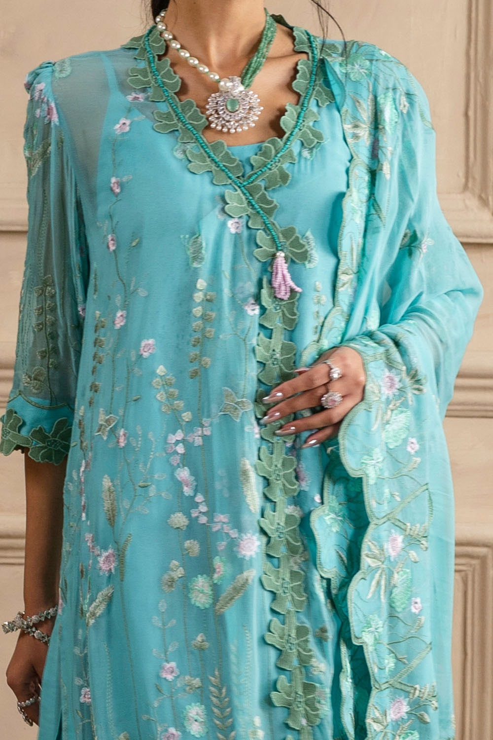 Gul Ahmed | Festive Eid 25 | LE-52005 L Light Blue Chiffon