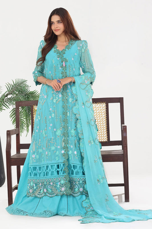 Gul Ahmed | Festive Eid 25 | LE-52005 XS Light Blue Chiffon