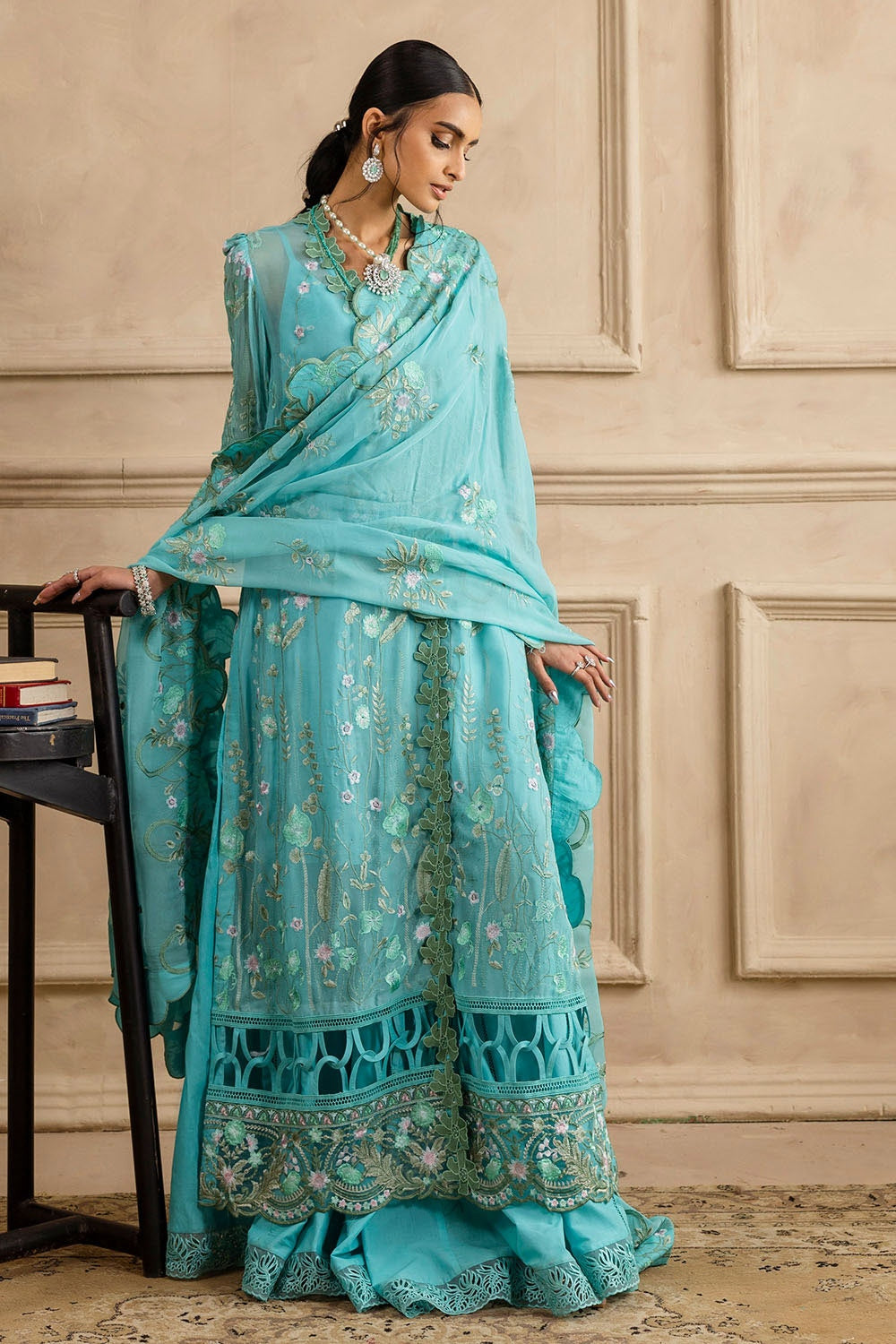Gul Ahmed | Festive Eid 25 | LE-52005 M Light Blue Chiffon