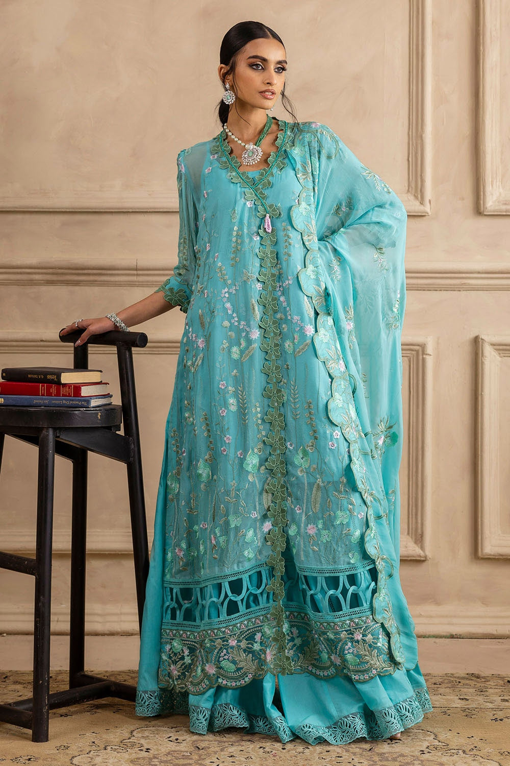 Gul Ahmed | Festive Eid 25 | LE-52005 S Light Blue Chiffon