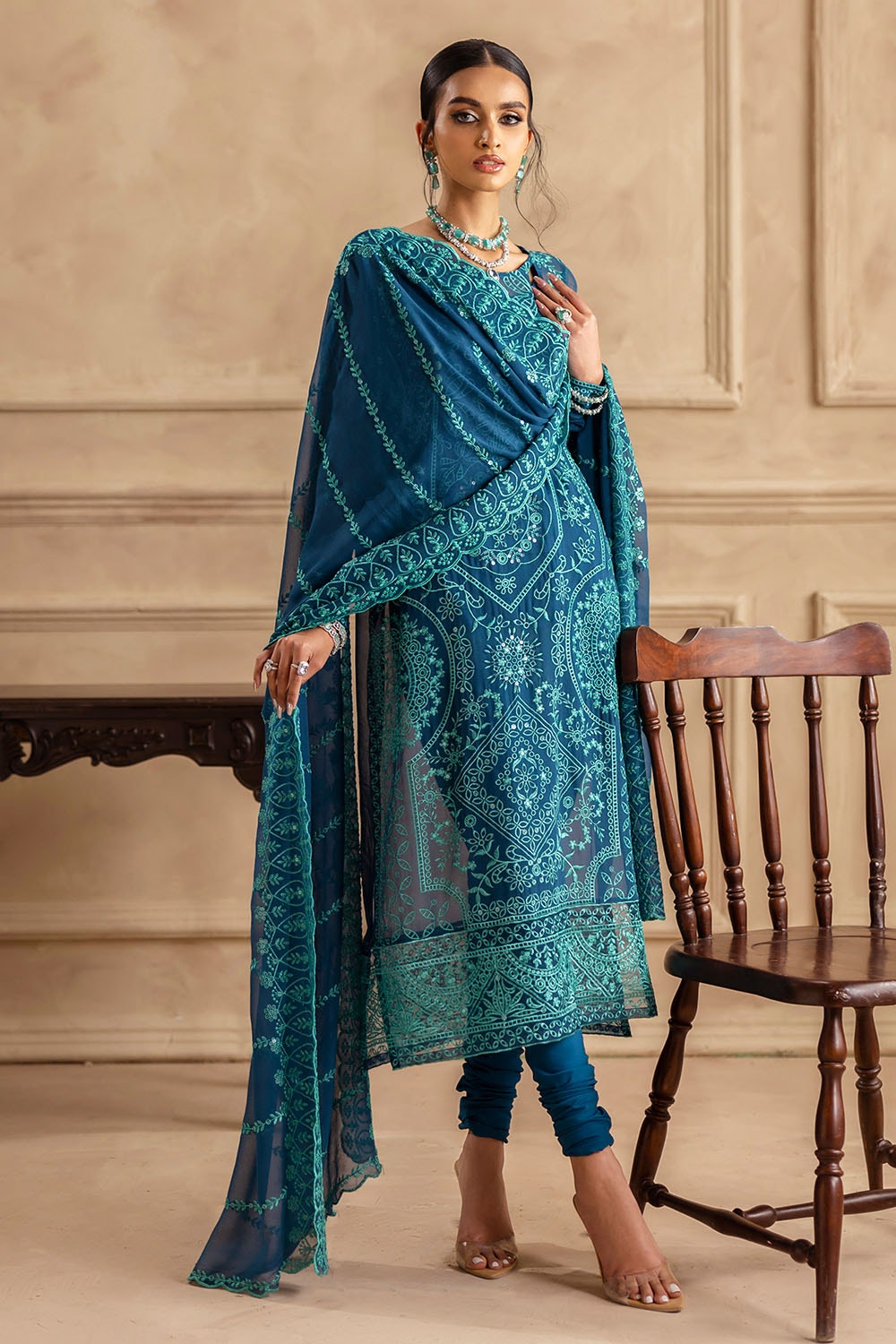 Gul Ahmed | Festive Eid 25 | LE-52004 M Navy Chiffon