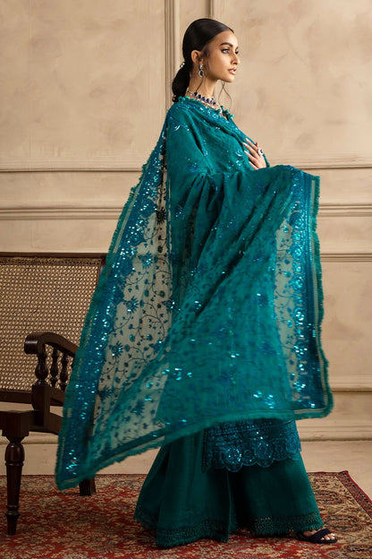 Gul Ahmed | Festive Eid 25 | LE-52017 S Teal Green Chiffon