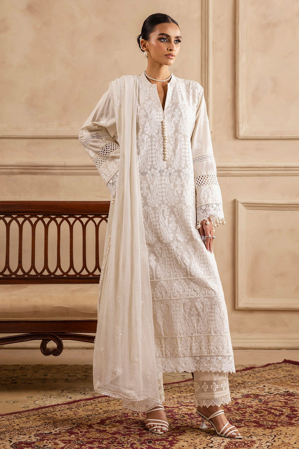 Gul Ahmed | Festive Eid 25 | PM-52055 XL Ivory Lawn