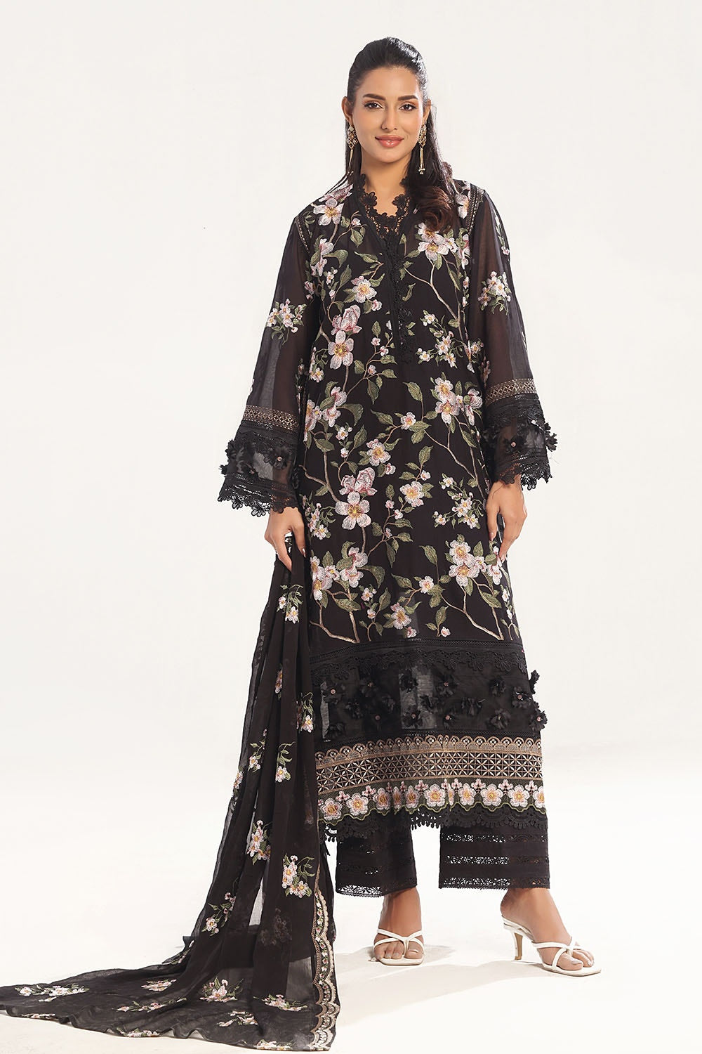 Gul Ahmed | Festive Eid 25 | LSV-52008 XS Black Swiss