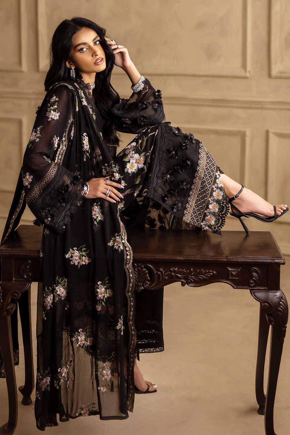 Gul Ahmed | Festive Eid 25 | LSV-52008 Custom Size Black Swiss