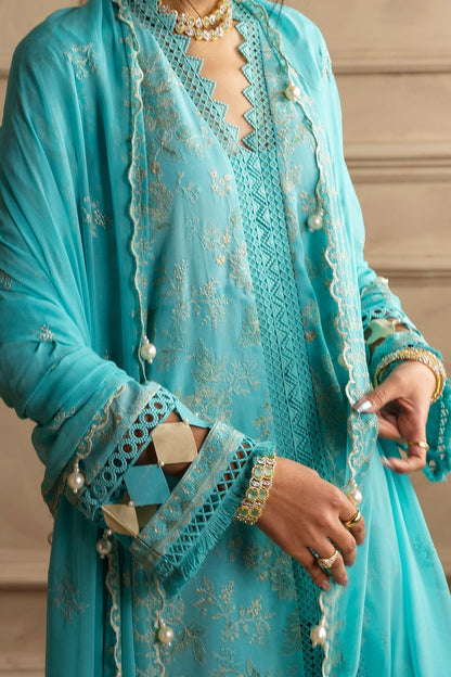 Gul Ahmed | Festive Eid 25 | LSV-52005 XL Aqua Chiffon