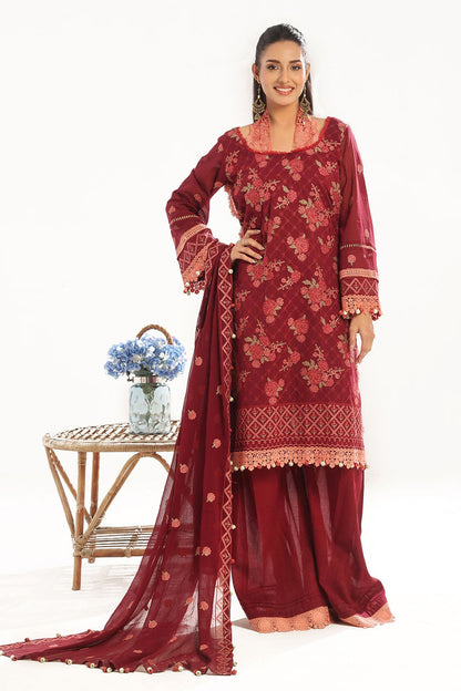 Gul Ahmed | Festive Eid 25 | LSV-52022 XS Blood Red Swiss