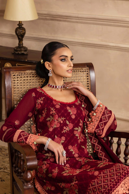Gul Ahmed | Festive Eid 25 | LSV-52022 Custom Size Blood Red Swiss