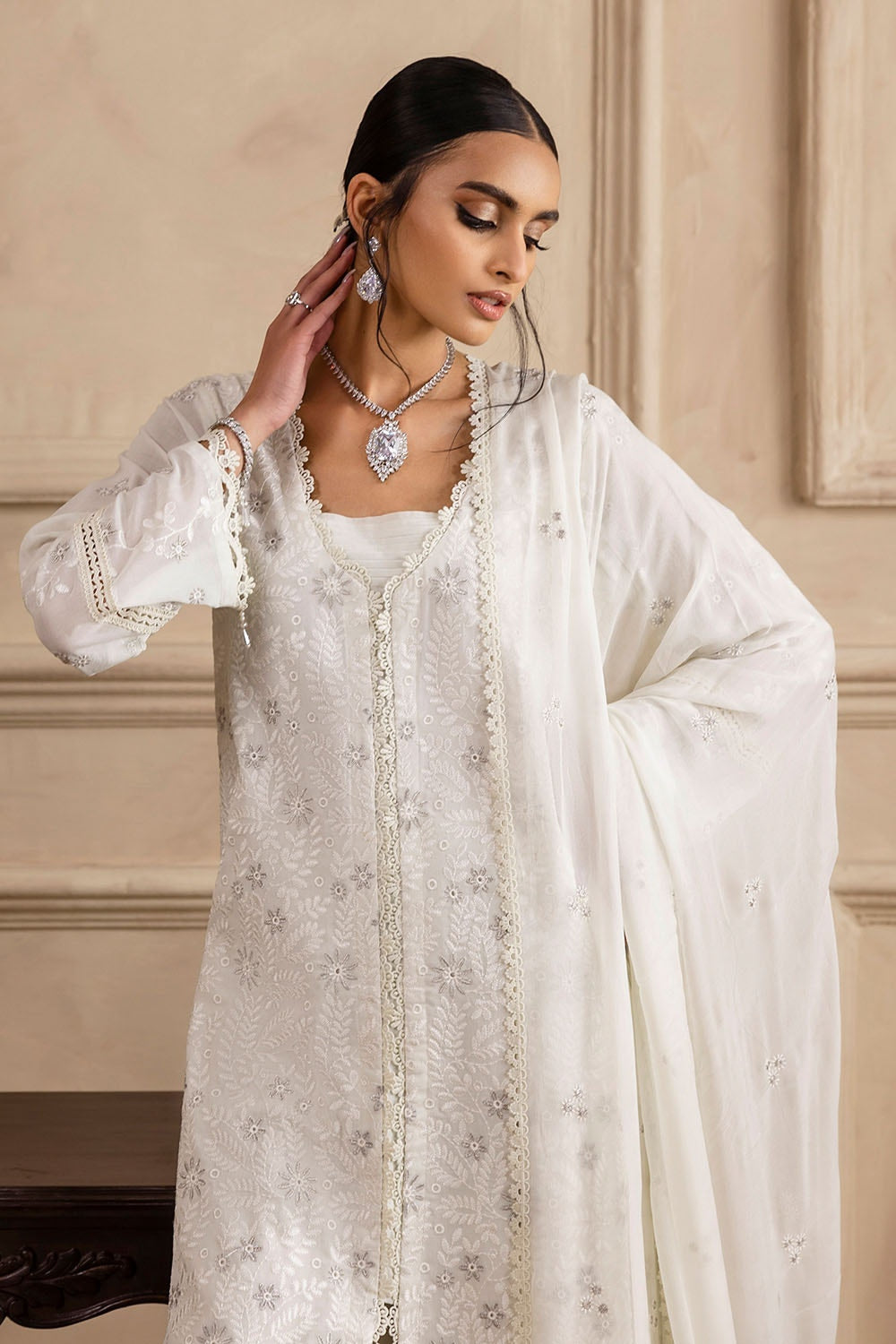Gul Ahmed | Festive Eid 25 | LSV-52017 S Ivory Swiss