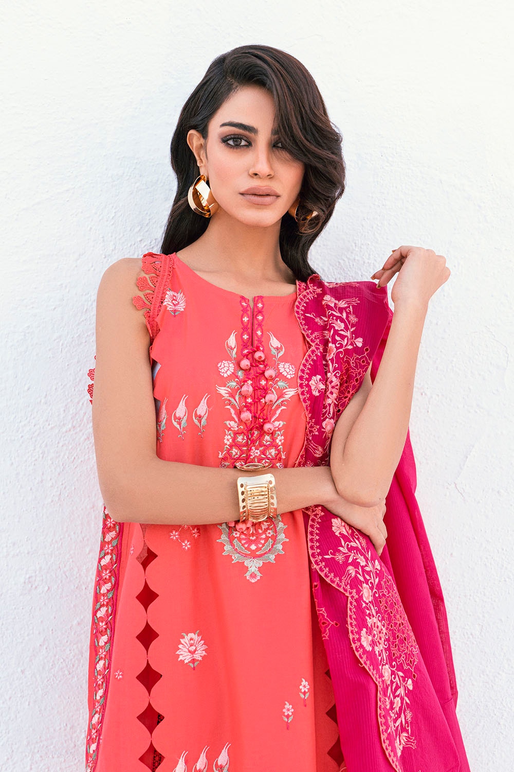 Gul Ahmed | Gul Nilofer 25 | DN-52007 M Pinkish Orange Lawn