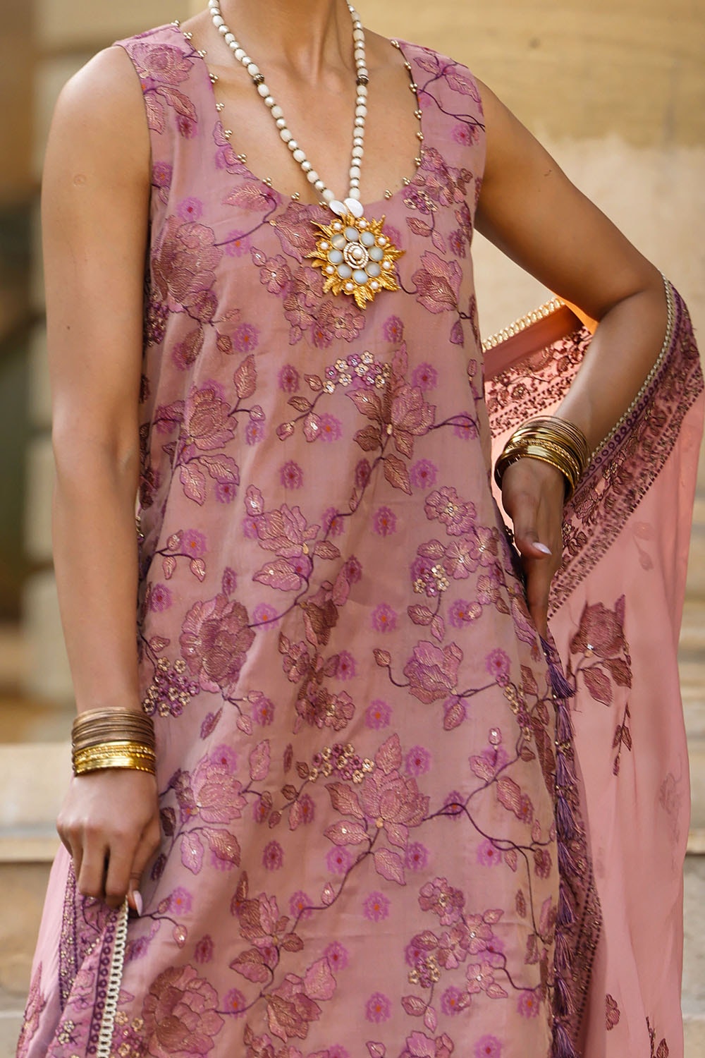 Gul Ahmed | Festive Eid 25 | FE-52031 M Coral Red Jacquard