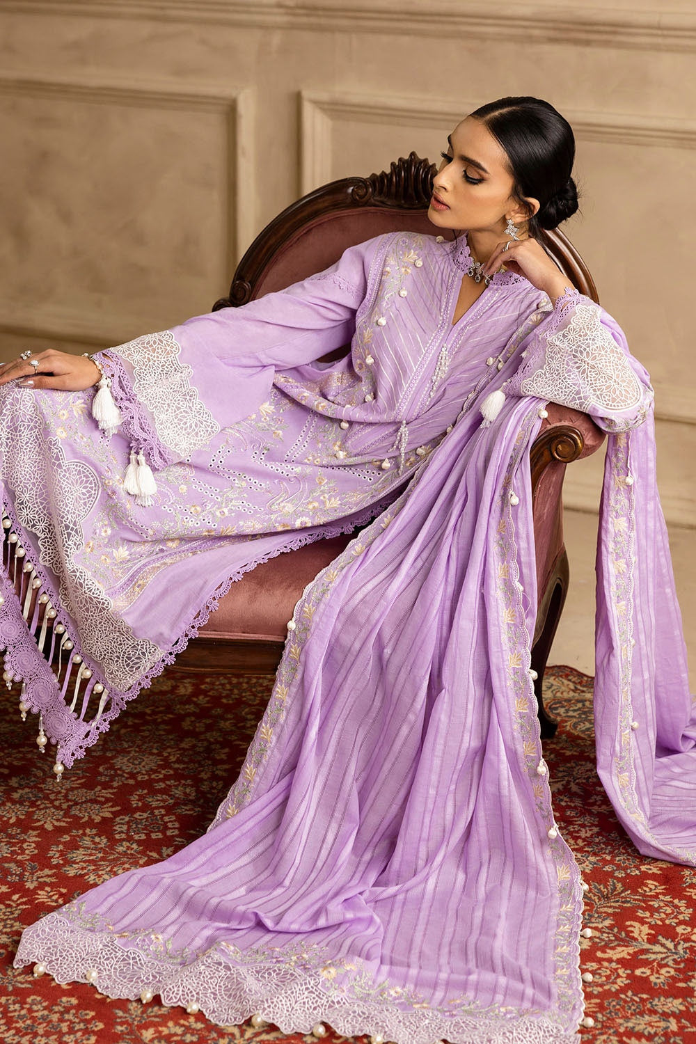Gul Ahmed | Festive Eid 25 | PM-52034 Custom Size Lawn Lilac