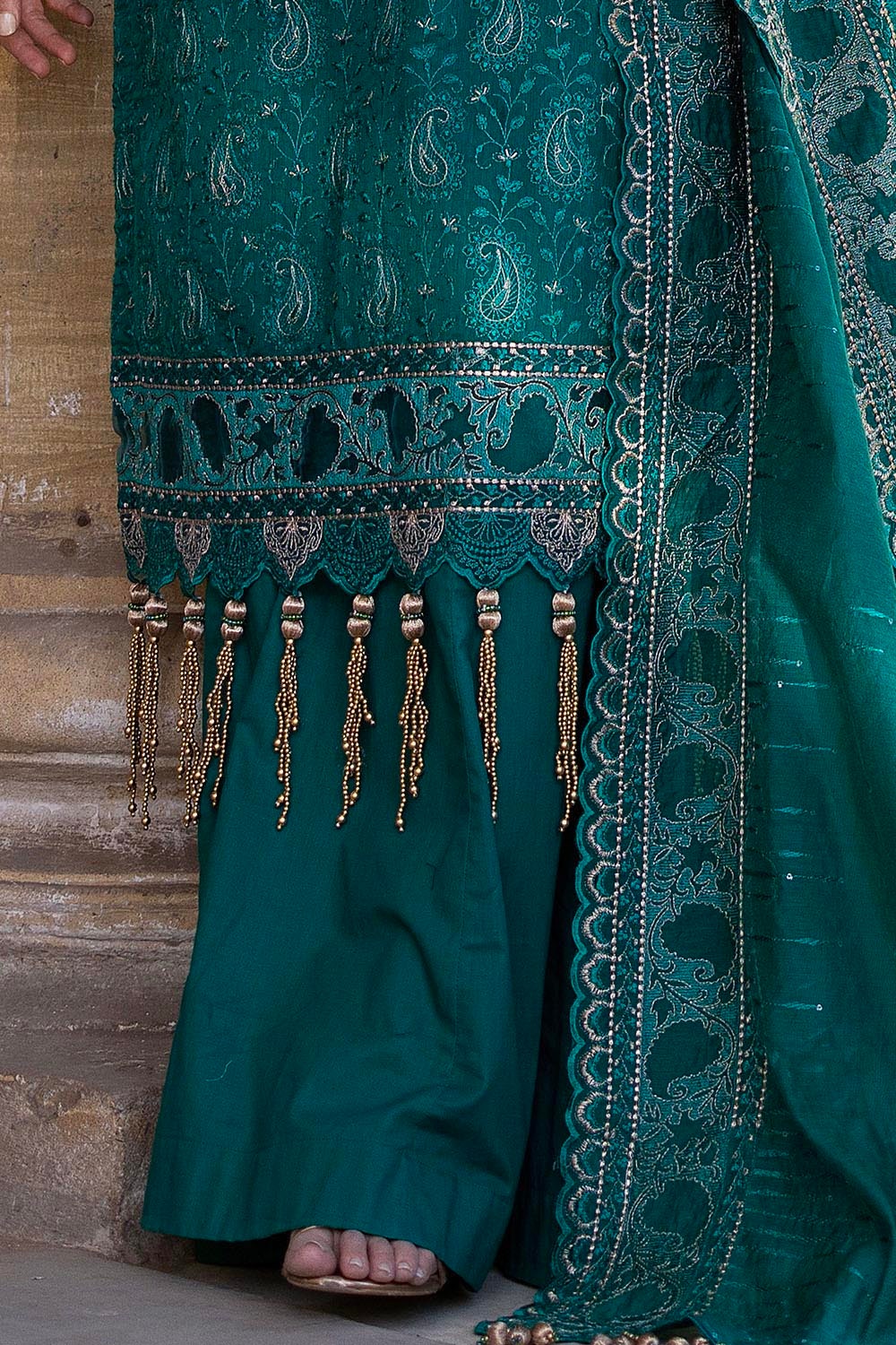 Gul Ahmed | Festive Eid 25 | FE-52032 XL Emerald Green Paper Cotton