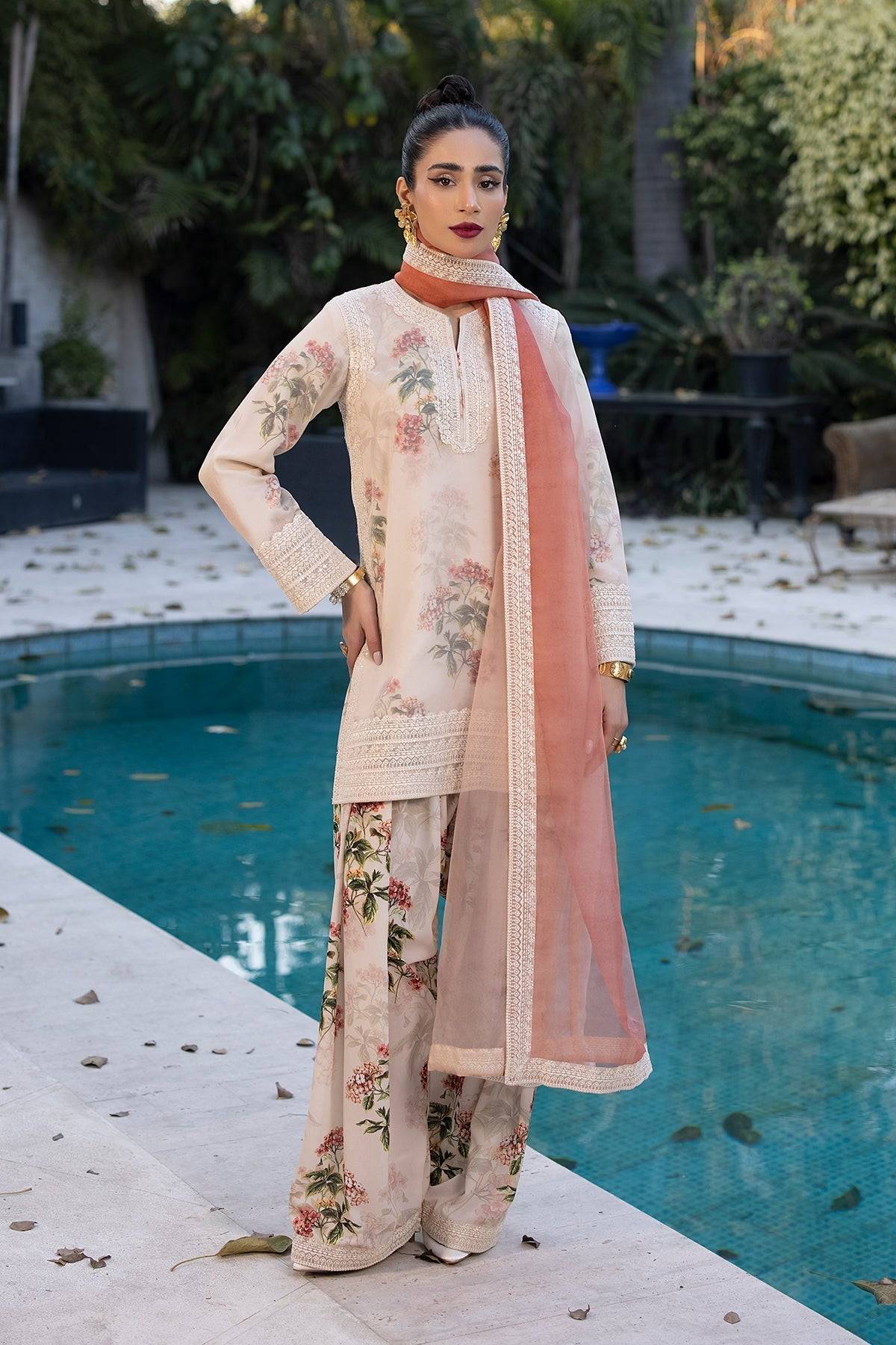 Erum Khan | Shahzeen Eid Collection | FLAMINGO - Pakistani Designer Dress - by Erum Khan | Type: Formal - 100% Original at Saira Sultan