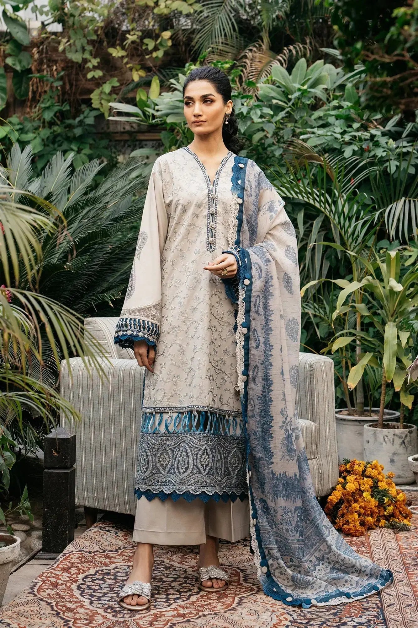Ethnic | Rozana Collection SS 24 | E0408/203/004 - Pakistani Designer Dress - by Ethnic | Type: Luxury - 100% Original at Saira Sultan