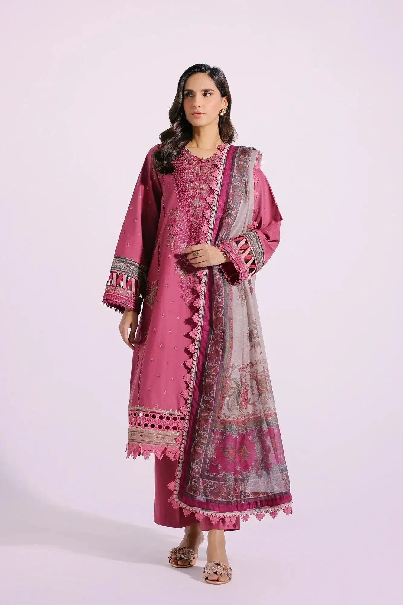 Ethnic | Rozana Collection SS 24 | E0409/203/409 - Pakistani Designer Dress - by Ethnic | Type: Luxury - 100% Original at Saira Sultan