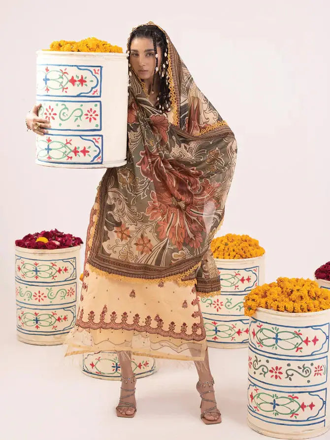 Ittehad | Faiza Faisal Rangeeli Lawn 24 | Gulabo - Pakistani Designer Dress - by Ittehad | Type: Luxury - 100% Original at Saira Sultan