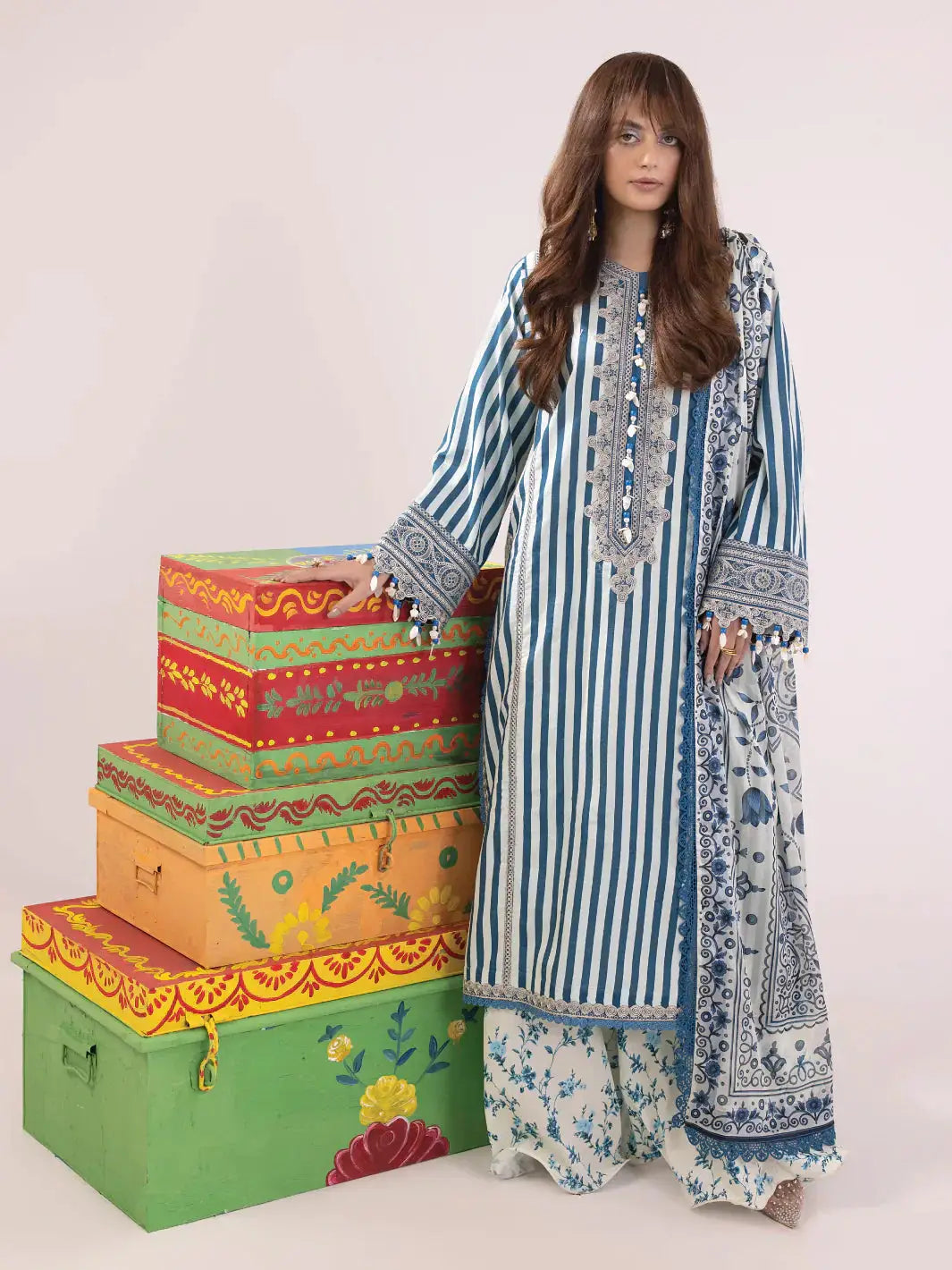 Ittehad | Faiza Faisal Rangeeli Lawn 24 | Albeli - Pakistani Designer Dress - by Ittehad | Type: Luxury - 100% Original at Saira Sultan