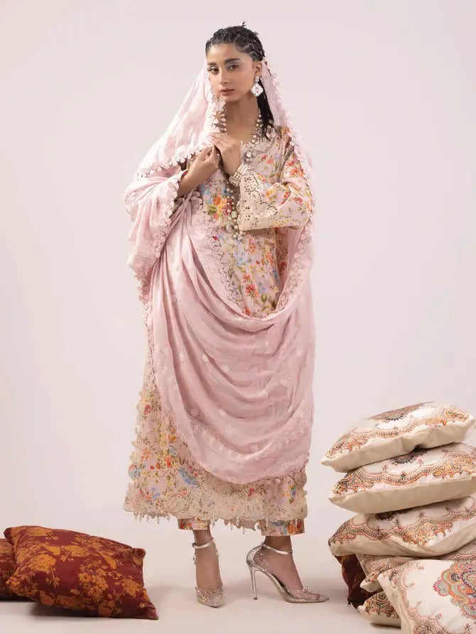 Ittehad | Faiza Faisal Rangeeli Lawn 24 | Laali - Pakistani Designer Dress - by Ittehad | Type: Luxury - 100% Original at Saira Sultan