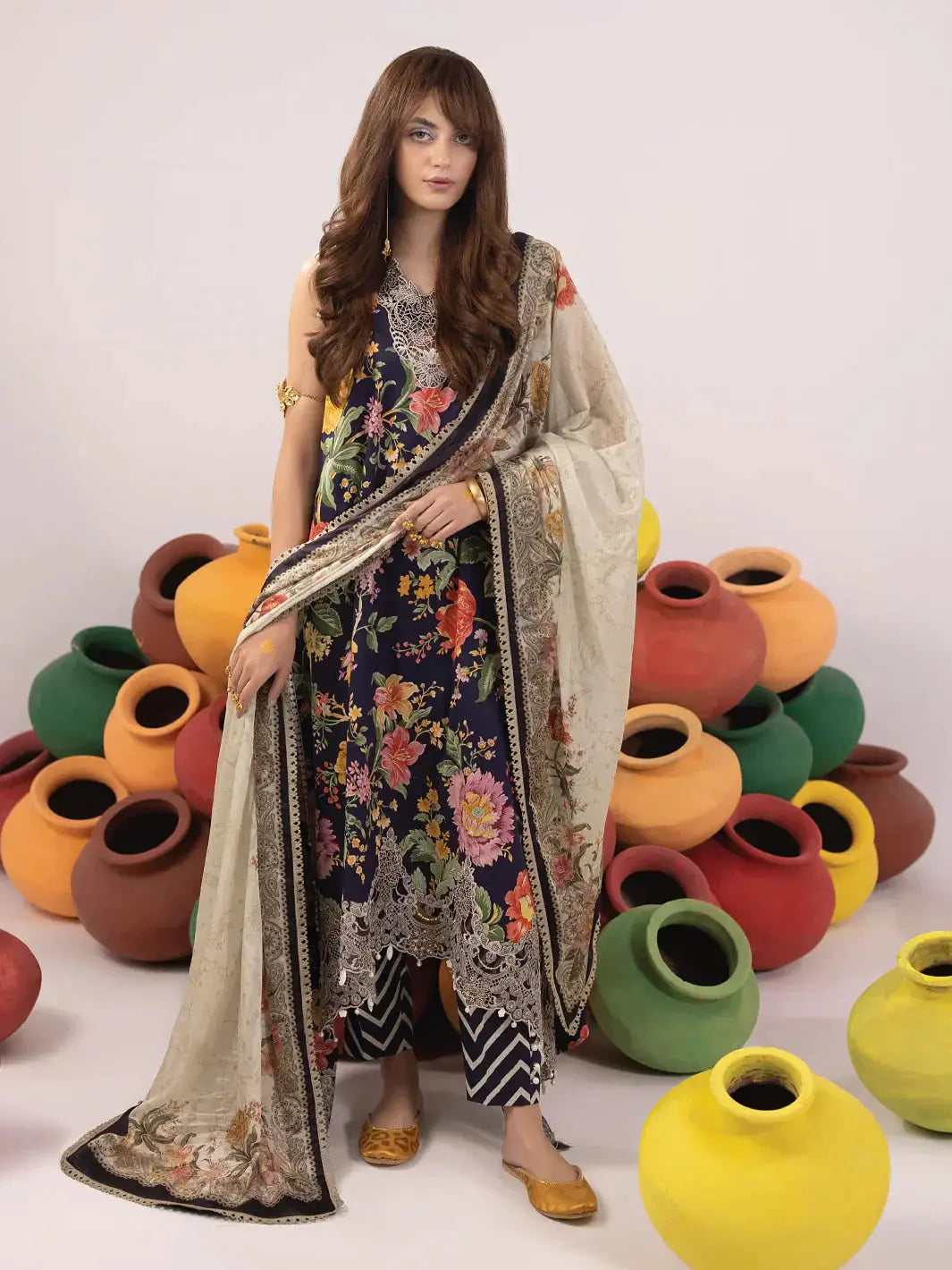Ittehad | Faiza Faisal Rangeeli Lawn 24 | Champa - Pakistani Designer Dress - by Ittehad | Type: Luxury - 100% Original at Saira Sultan