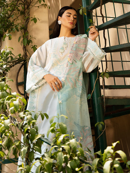 Izel | Dastak Luxury Lawn | FALAK Custom Size Off White Lawn