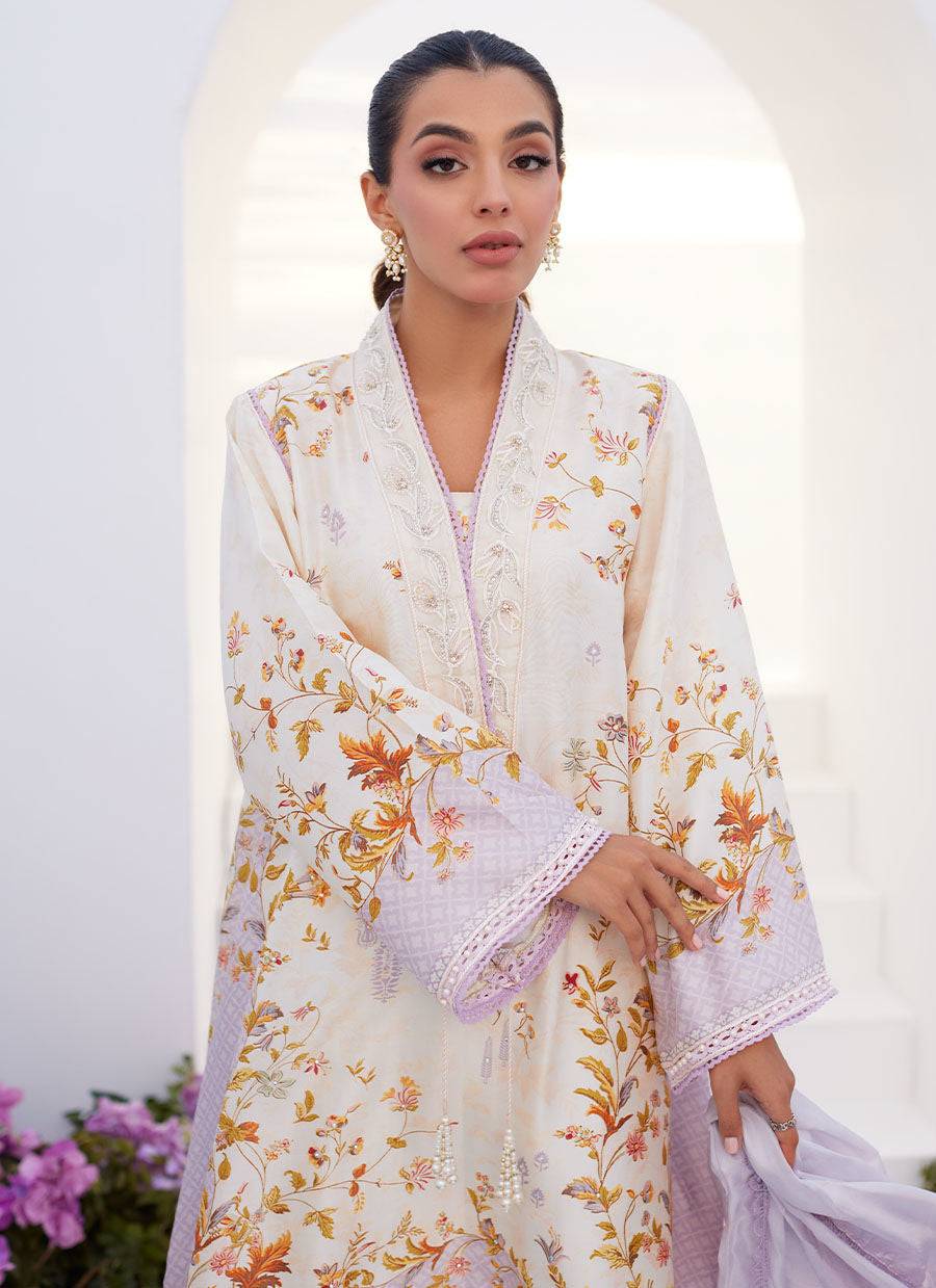 Farah Talib Aziz | Zaza Prints 24 | AMETHYST TRELLIS SHIRT AND DUPATTA - Pakistani Designer Dress - by Farah Talib Aziz | Type: Luxury - 100% Original at Saira Sultan