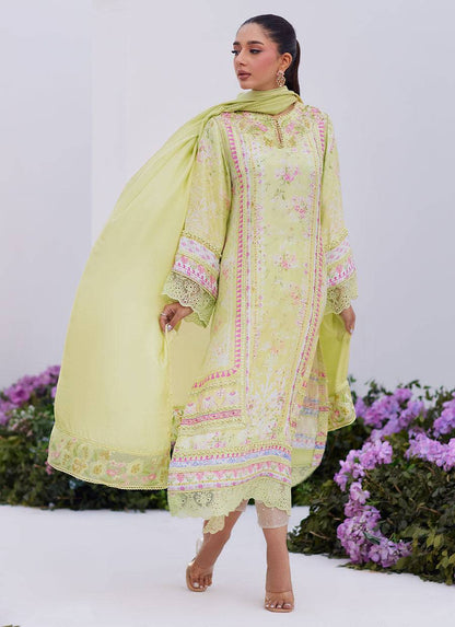 Farah Talib Aziz | Zaza Prints 24 | KELLY LIME SHIRT AND DUPATTA - Pakistani Designer Dress - by Farah Talib Aziz | Type: Luxury - 100% Original at Saira Sultan