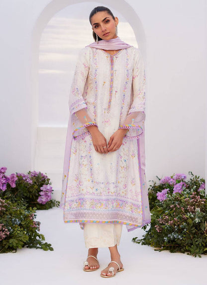 Farah Talib Aziz | Zaza Prints 24 | THISTLE LILAC SHIRT AND DUPATTA - Pakistani Designer Dress - by Farah Talib Aziz | Type: Luxury - 100% Original at Saira Sultan