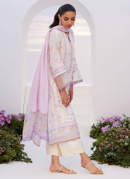 Farah Talib Aziz | Zaza Prints 24 | THISTLE LILAC SHIRT AND DUPATTA - Pakistani Designer Dress - by Farah Talib Aziz | Type: Luxury - 100% Original at Saira Sultan