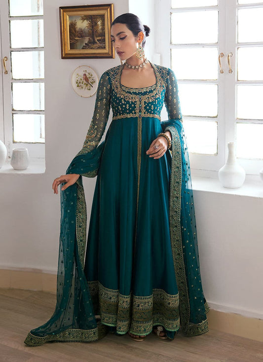 Farah Talib Aziz | Mayna Festive Luxe | AFRA TEAL - Pakistani Designer Dress - by Farah Talib Aziz | Type: Bridal - 100% Original at Saira Sultan