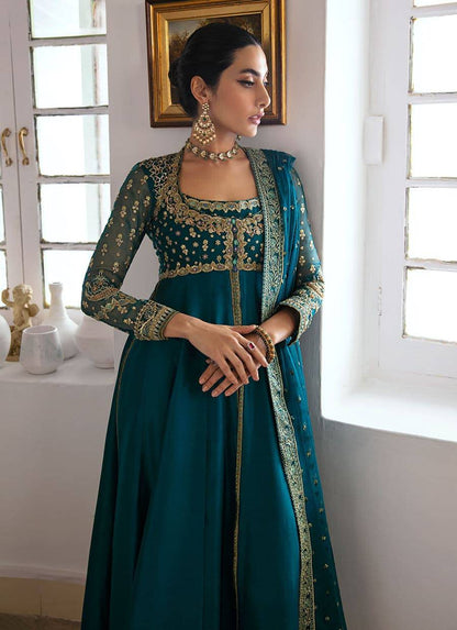 Farah Talib Aziz | Mayna Festive Luxe | AFRA TEAL - Pakistani Designer Dress - by Farah Talib Aziz | Type: Bridal - 100% Original at Saira Sultan