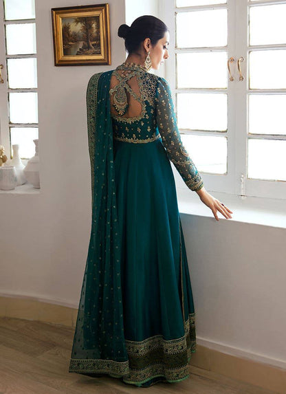 Farah Talib Aziz | Mayna Festive Luxe | AFRA TEAL - Pakistani Designer Dress - by Farah Talib Aziz | Type: Bridal - 100% Original at Saira Sultan