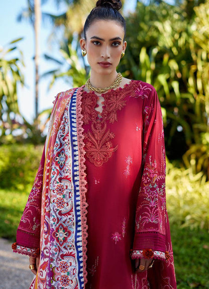 Farah Talib Aziz | Suay Lawn 24 | ENZO RED - Pakistani Designer Dress - by Farah Talib Aziz | Type: Luxury - 100% Original at Saira Sultan