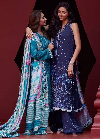 Farah Talib Aziz | Suay Lawn 24 | MOANNA TEAL - Pakistani Designer Dress - by Farah Talib Aziz | Type: Luxury - 100% Original at Saira Sultan