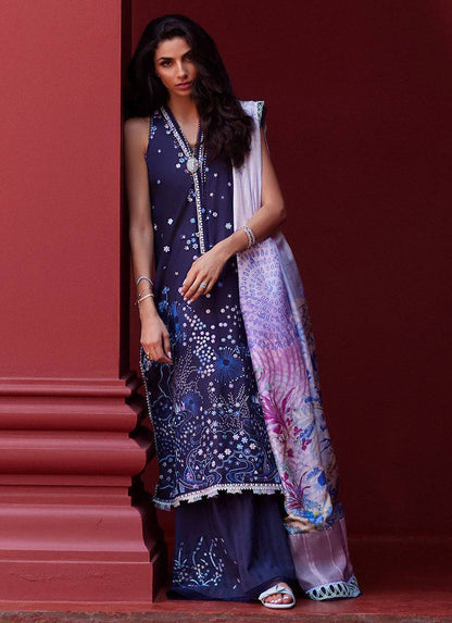 Farah Talib Aziz | Suay Lawn 24 | IZEA BLUE - Pakistani Designer Dress - by Farah Talib Aziz | Type: Luxury - 100% Original at Saira Sultan