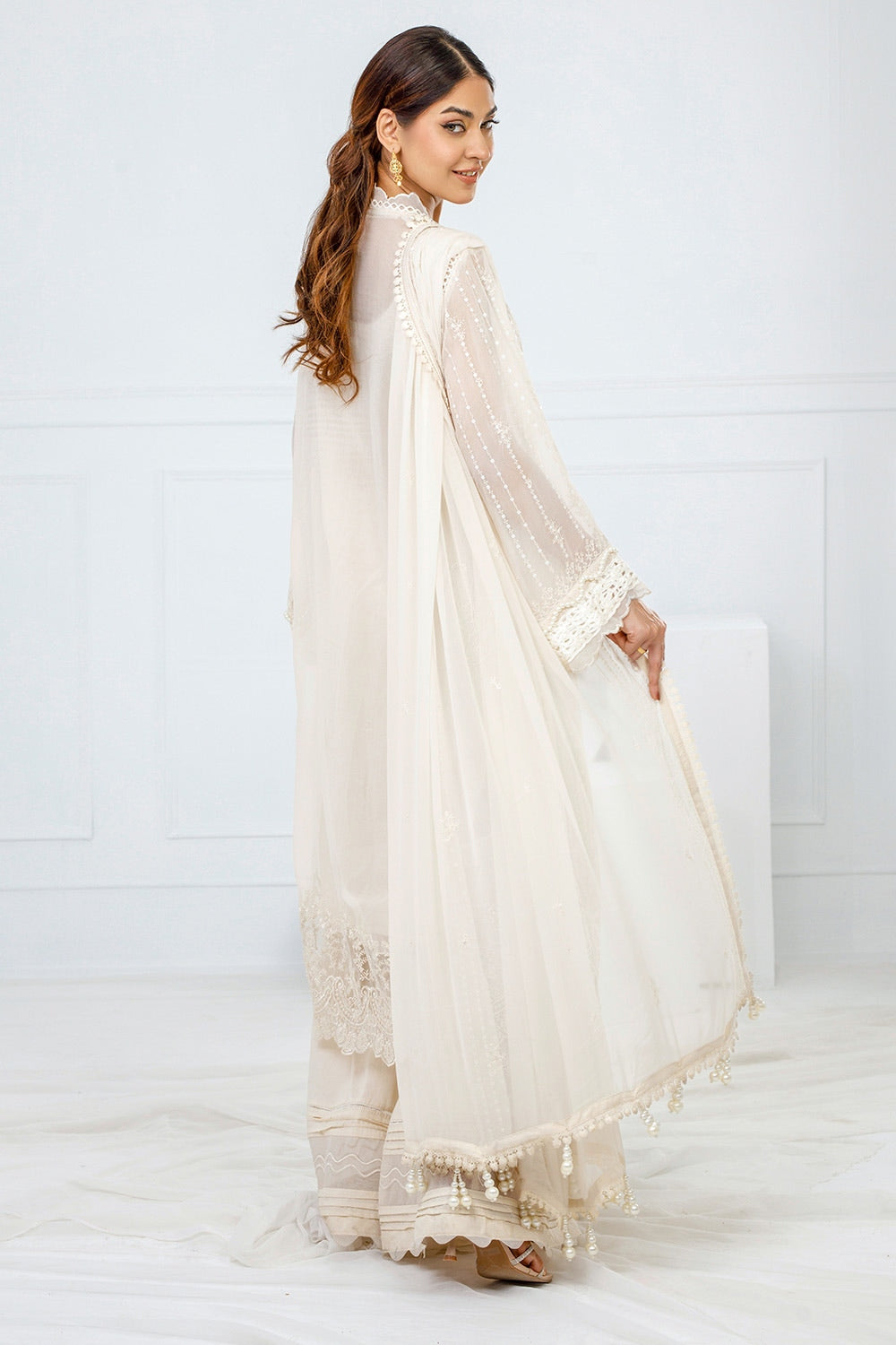 Gul Ahmed | Festive Eid 25 |FE-52074 S Ivory Chiffon