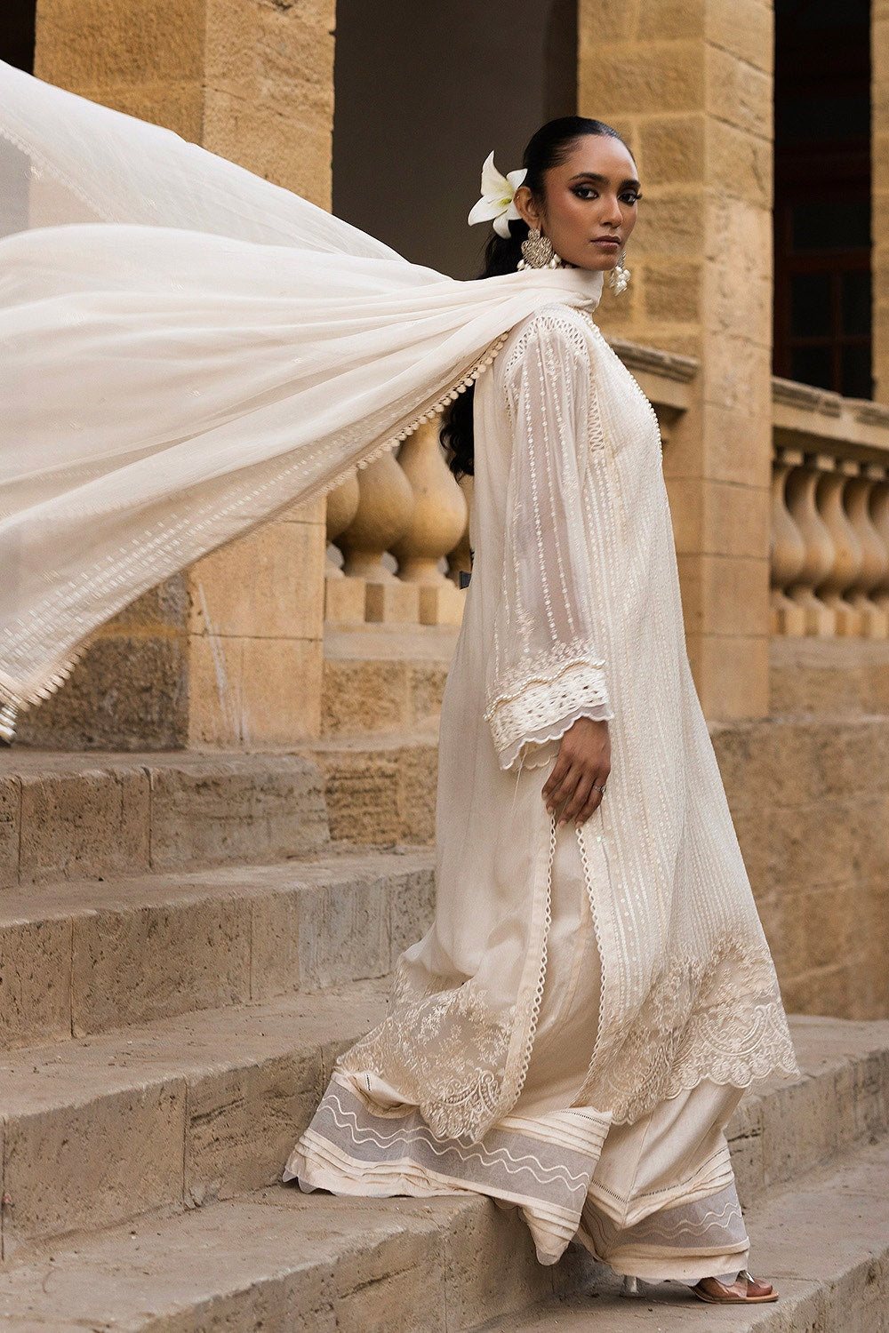 Gul Ahmed | Festive Eid 25 |FE-52074 L Ivory Chiffon