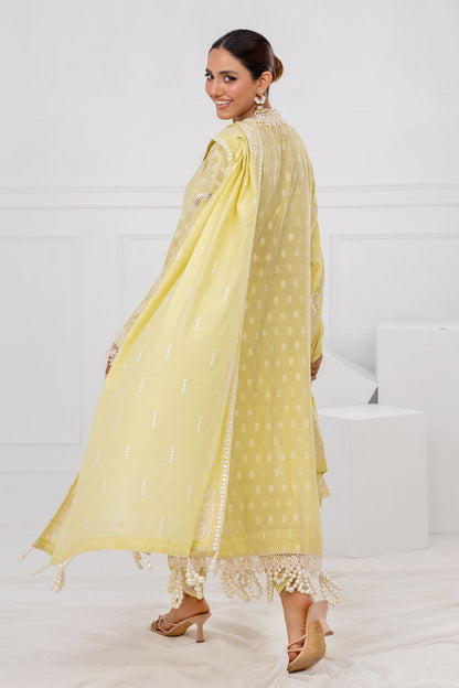 Gul Ahmed | Festive Eid 25 | FE-52080 M Dust Yellow Paper Cotton