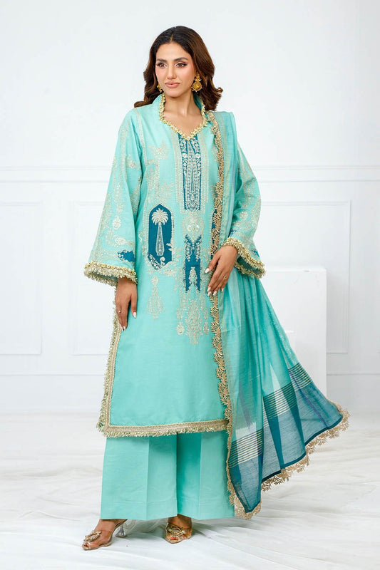 Gul Ahmed | Festive Eid 25 | FE-52083 XS Pastel Blue Lawn