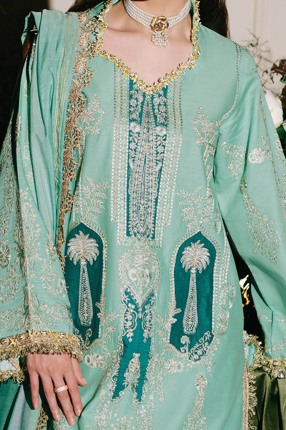 Gul Ahmed | Festive Eid 25 | FE-52083 Custom Size Pastel Blue Lawn