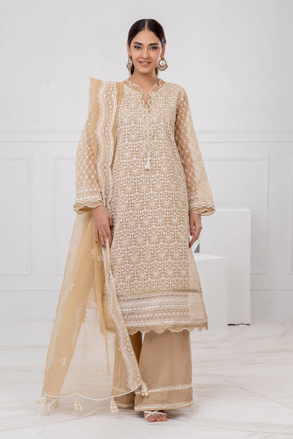 Gul Ahmed | Festive Eid 25 | FE-52087 XS Beige Organza