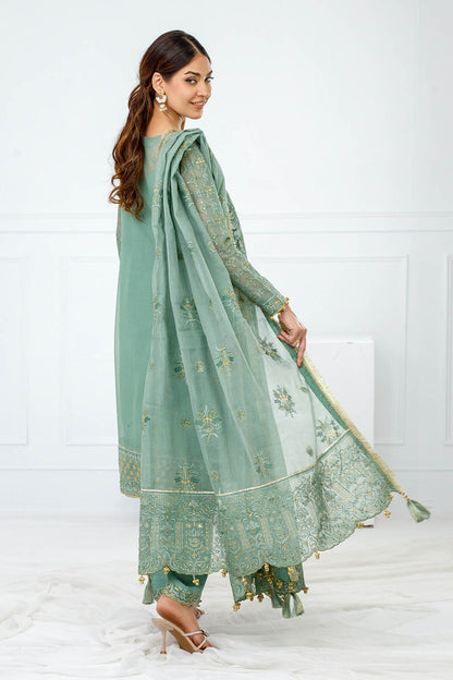 Gul Ahmed | Festive Eid 25 | FE-52088 S Sage Green Cotton Net