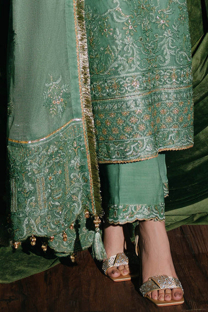 Gul Ahmed | Festive Eid 25 | FE-52088 L Sage Green Cotton Net