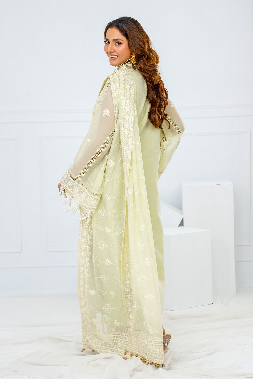 Gul Ahmed | Festive Eid 25 | FE-52089 S Pastel Mint Paper Cotton