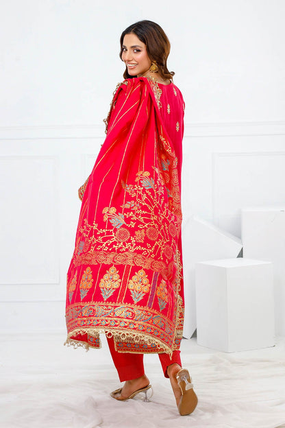 Gul Ahmed | Festive Eid 25 |FE-52093 S Pinkish Orange Paper Cotton